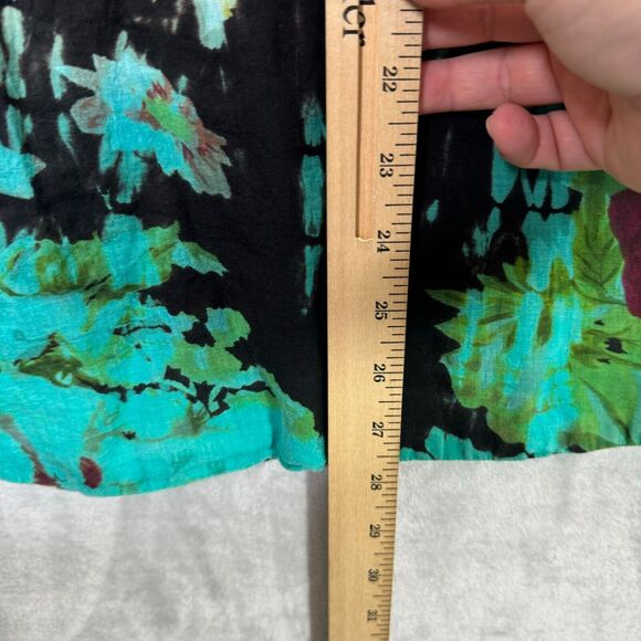 Tianello Top Womens XS Colorful Floral Embroidered Cotton Short Sleeve Boho - Picture 11 of 11